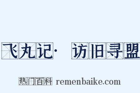 飞丸记·访旧寻盟是什么意思的图片